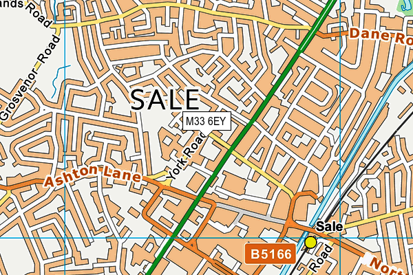 M33 6EY map - OS VectorMap District (Ordnance Survey)