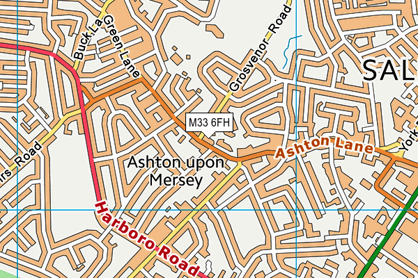 M33 6FH map - OS VectorMap District (Ordnance Survey)