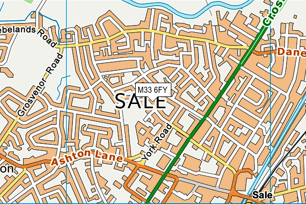 M33 6FY map - OS VectorMap District (Ordnance Survey)