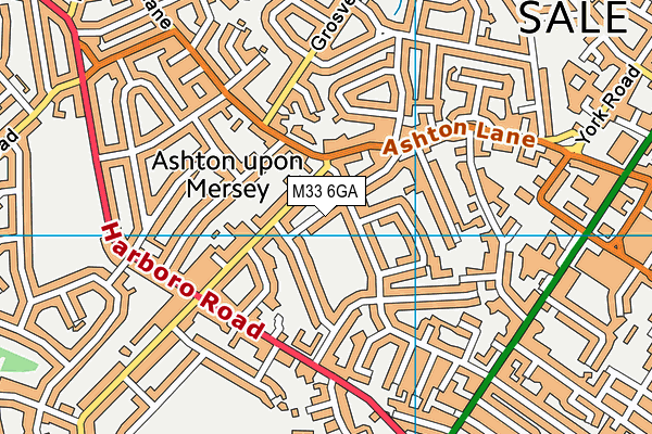 M33 6GA map - OS VectorMap District (Ordnance Survey)