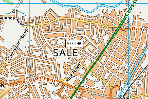 M33 6HB map - OS VectorMap District (Ordnance Survey)