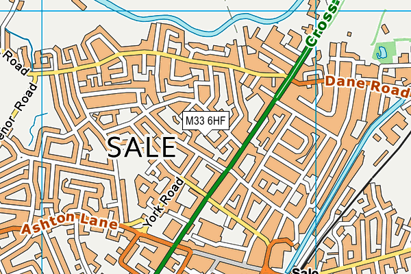 M33 6HF map - OS VectorMap District (Ordnance Survey)