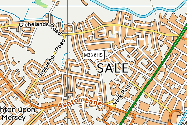 M33 6HS map - OS VectorMap District (Ordnance Survey)