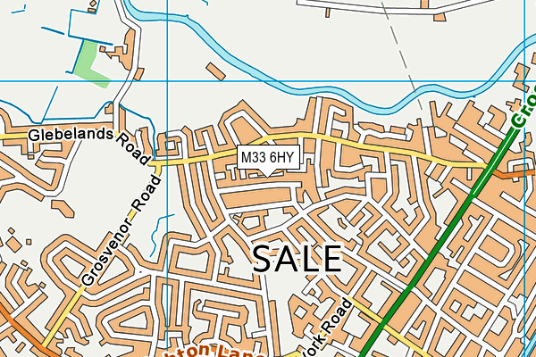 M33 6HY map - OS VectorMap District (Ordnance Survey)