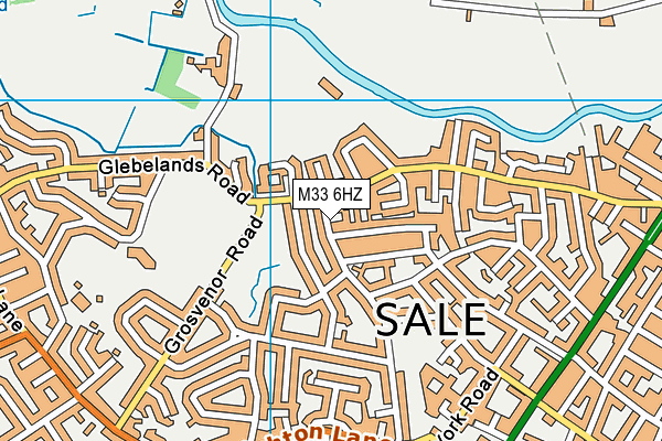 M33 6HZ map - OS VectorMap District (Ordnance Survey)