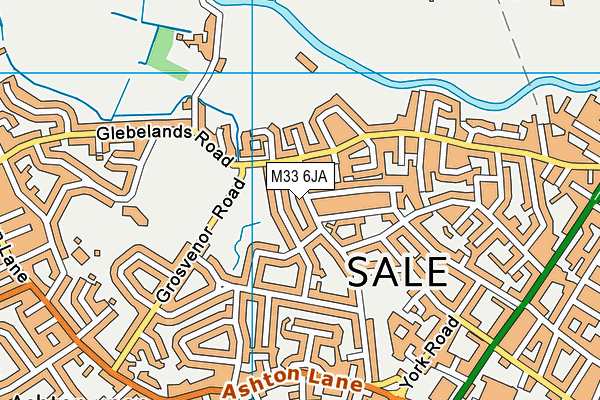 M33 6JA map - OS VectorMap District (Ordnance Survey)