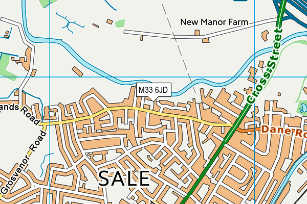 M33 6JD map - OS VectorMap District (Ordnance Survey)