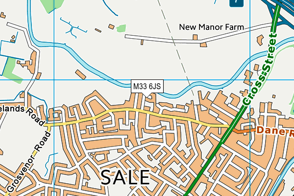 M33 6JS map - OS VectorMap District (Ordnance Survey)