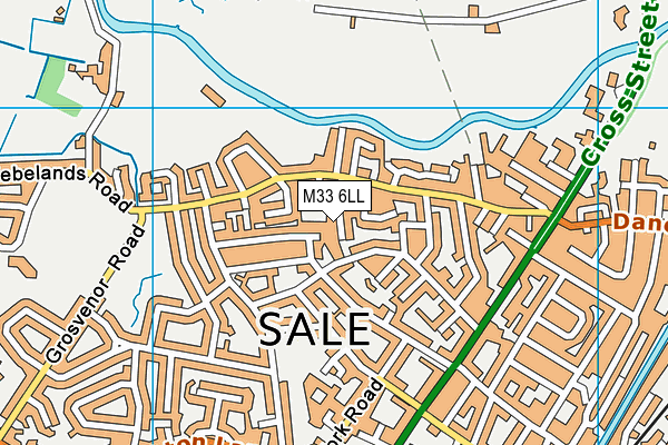 M33 6LL map - OS VectorMap District (Ordnance Survey)