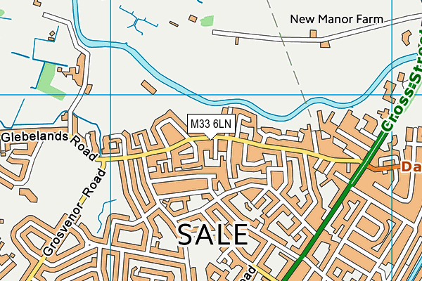 M33 6LN map - OS VectorMap District (Ordnance Survey)