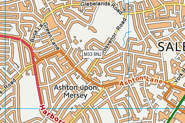 M33 6NJ map - OS VectorMap District (Ordnance Survey)