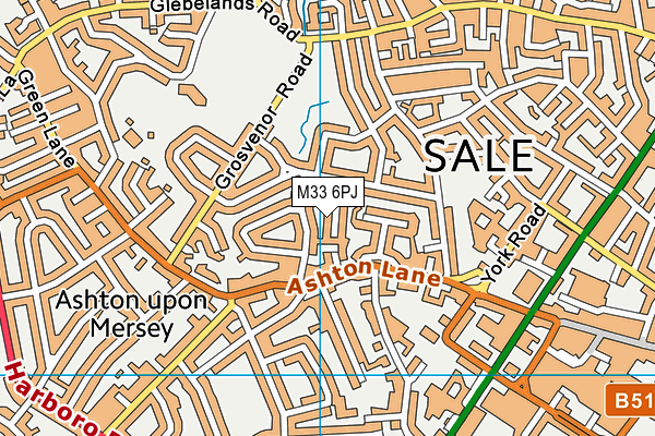 M33 6PJ map - OS VectorMap District (Ordnance Survey)