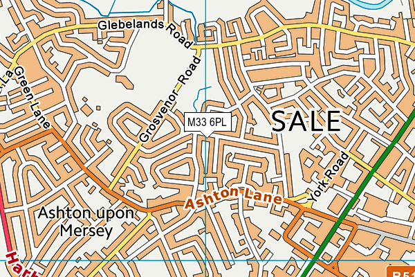 M33 6PL map - OS VectorMap District (Ordnance Survey)