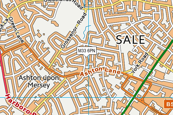 M33 6PN map - OS VectorMap District (Ordnance Survey)