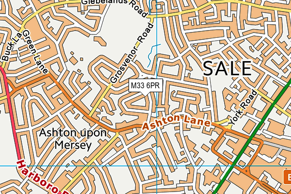 M33 6PR map - OS VectorMap District (Ordnance Survey)