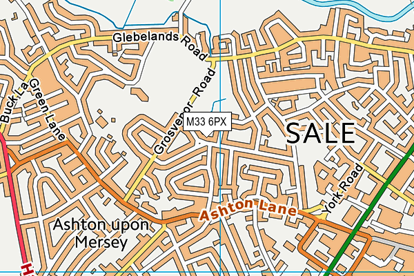 M33 6PX map - OS VectorMap District (Ordnance Survey)