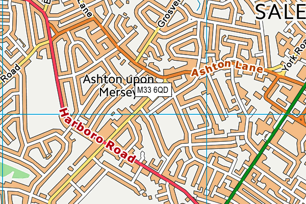 M33 6QD map - OS VectorMap District (Ordnance Survey)