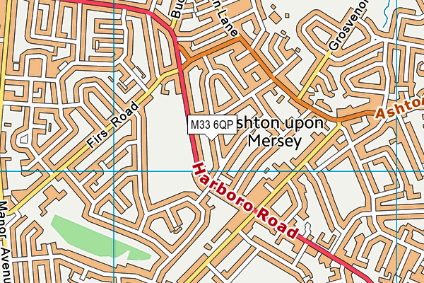 M33 6QP map - OS VectorMap District (Ordnance Survey)