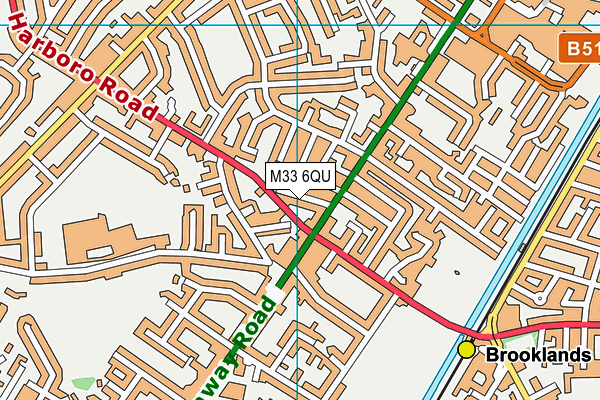 M33 6QU map - OS VectorMap District (Ordnance Survey)