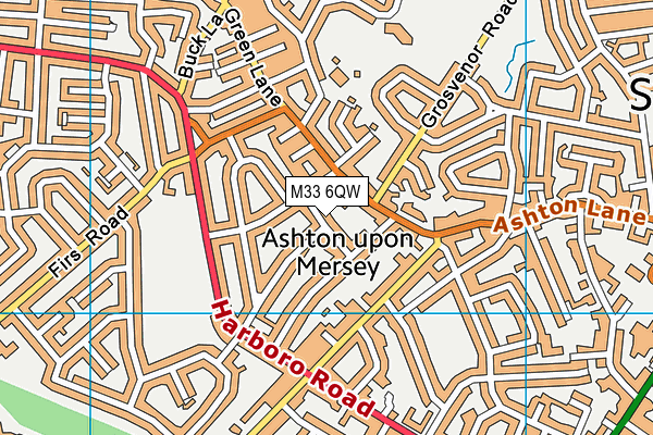 M33 6QW map - OS VectorMap District (Ordnance Survey)