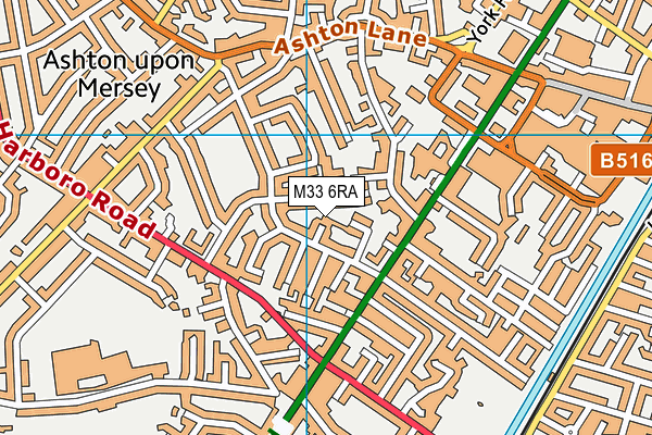 M33 6RA map - OS VectorMap District (Ordnance Survey)