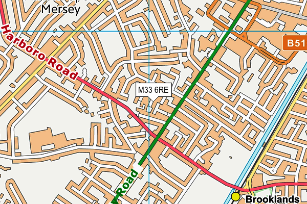 M33 6RE map - OS VectorMap District (Ordnance Survey)