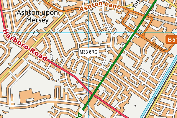 M33 6RG map - OS VectorMap District (Ordnance Survey)