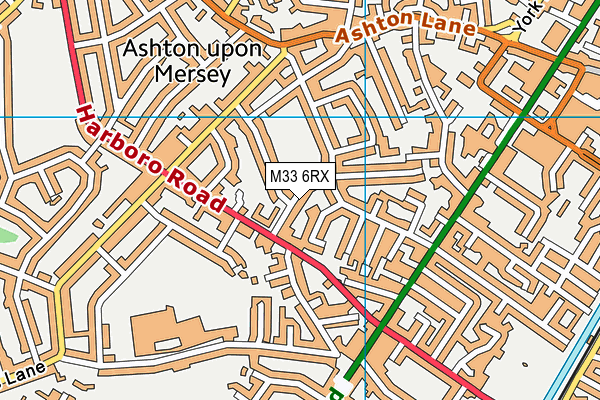 M33 6RX map - OS VectorMap District (Ordnance Survey)