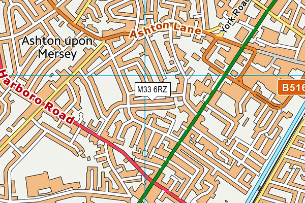 M33 6RZ map - OS VectorMap District (Ordnance Survey)