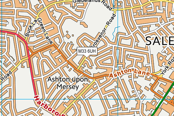 M33 6UH map - OS VectorMap District (Ordnance Survey)