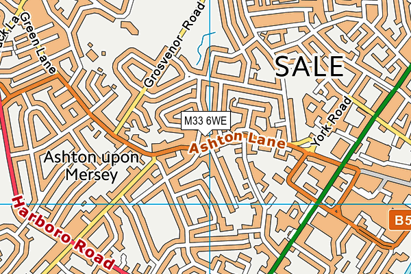 M33 6WE map - OS VectorMap District (Ordnance Survey)