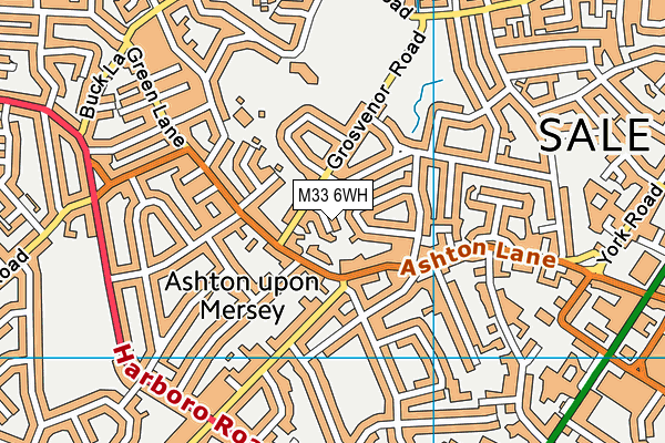 M33 6WH map - OS VectorMap District (Ordnance Survey)