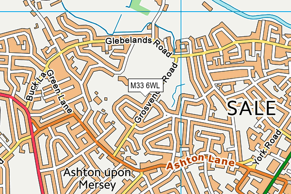 Ashton Park (Sale) map (M33 6WL) - OS VectorMap District (Ordnance Survey)