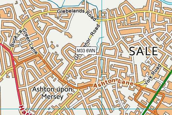 M33 6WN map - OS VectorMap District (Ordnance Survey)