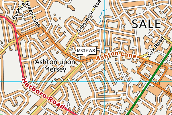 M33 6WS map - OS VectorMap District (Ordnance Survey)