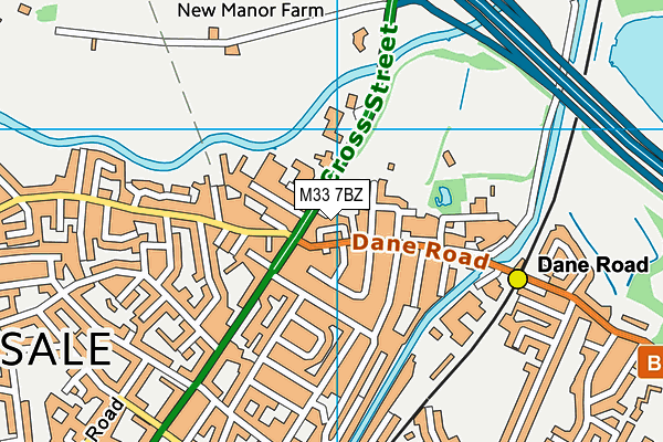 M33 7BZ map - OS VectorMap District (Ordnance Survey)