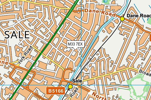 M33 7EX map - OS VectorMap District (Ordnance Survey)