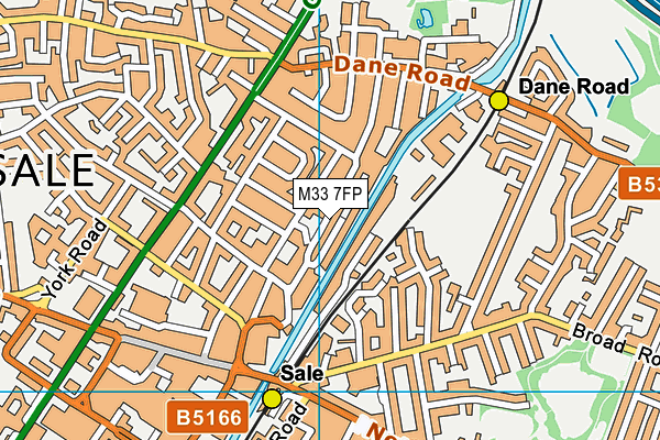 M33 7FP map - OS VectorMap District (Ordnance Survey)