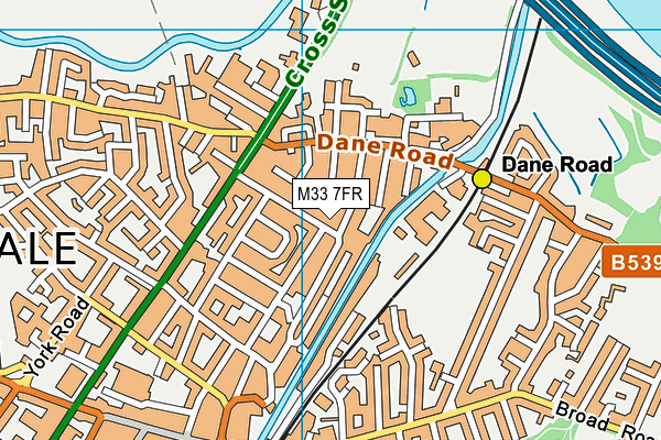 M33 7FR map - OS VectorMap District (Ordnance Survey)