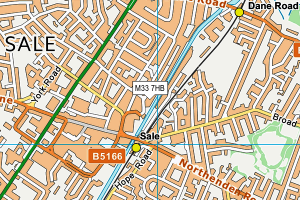 M33 7HB map - OS VectorMap District (Ordnance Survey)