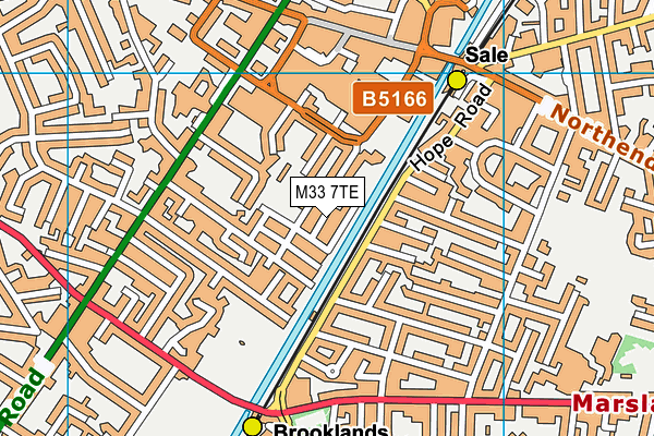 M33 7TE map - OS VectorMap District (Ordnance Survey)