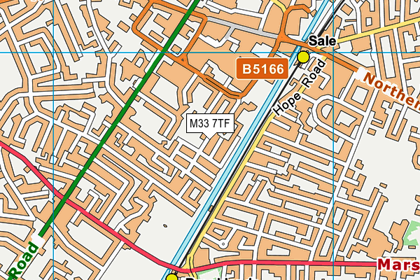 M33 7TF map - OS VectorMap District (Ordnance Survey)