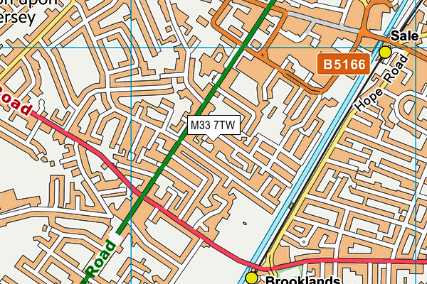 M33 7TW map - OS VectorMap District (Ordnance Survey)