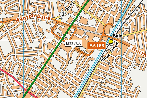 M33 7UX map - OS VectorMap District (Ordnance Survey)