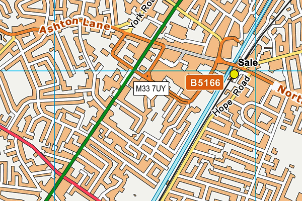 M33 7UY map - OS VectorMap District (Ordnance Survey)