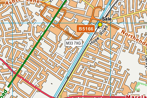 M33 7XG map - OS VectorMap District (Ordnance Survey)