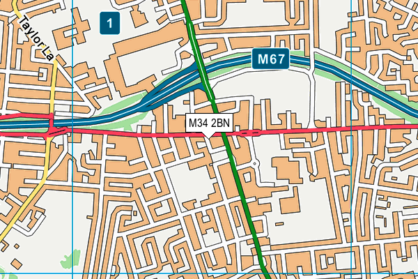 M34 2BN map - OS VectorMap District (Ordnance Survey)