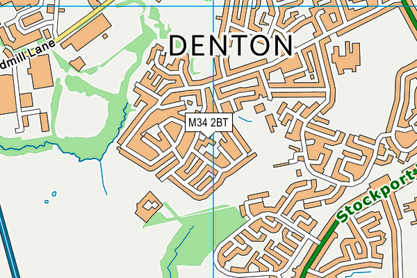 M34 2BT map - OS VectorMap District (Ordnance Survey)