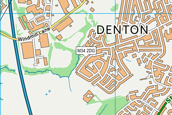 M34 2DG map - OS VectorMap District (Ordnance Survey)