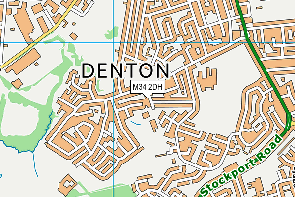 M34 2DH map - OS VectorMap District (Ordnance Survey)